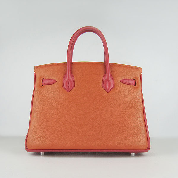 Replica Hermes 30CM Embossed Veins Leather Bag Red/Orange/Green 6088 On Sale